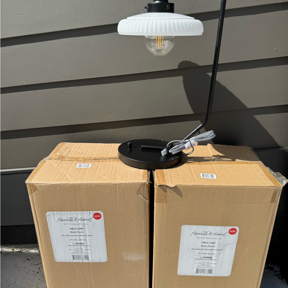 (2) Modern Black Desk Lamps